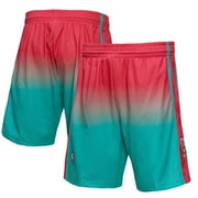 Men's Mitchell \u0026 Ness Pink/Teal San Antonio Spurs 1998/99 Hardwood Classics Fadeaway Reload 3.0 Swingman Shorts